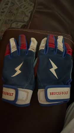 Bruce Bolt Batting Gloves Navy Red White