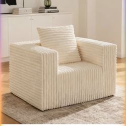 Single Cloud Sofa, Giant Bean Bag Chair with High Backrest & Wider Armrest, Foam Boneless Couch for Small Spaces, Comfy Furry Sofas with Pillows for L