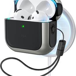 ESR for AirPods 4 Case, Compatible with AirPods 4th Generation Case (2024) (USB-C), Compatible with MagSafe, Drop Protection Cover with Lanyard, Magne
