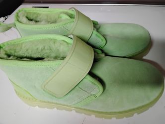 Green Suede Shearling Slip-On Shoes- UGG