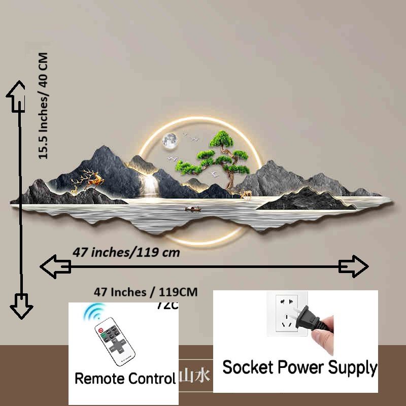 3D Wall Art Decor, Wall Sculptures Hanging Art with Led Light, 3D Sculpture P...