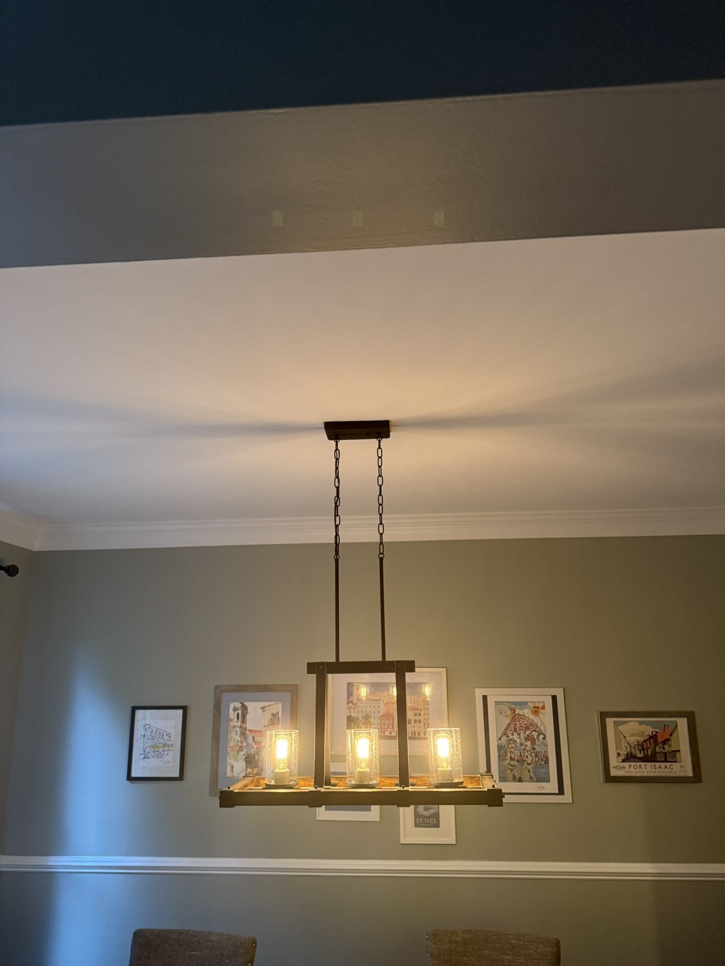 Rectangular Wood dining room light