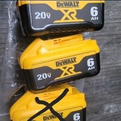 DEWALT 20VMAX XR 3 BATTERIES 6.0AH NEW $100 EACH 