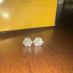 New Moissanite Cluster Earrings 10.5 mm 1.33ct
