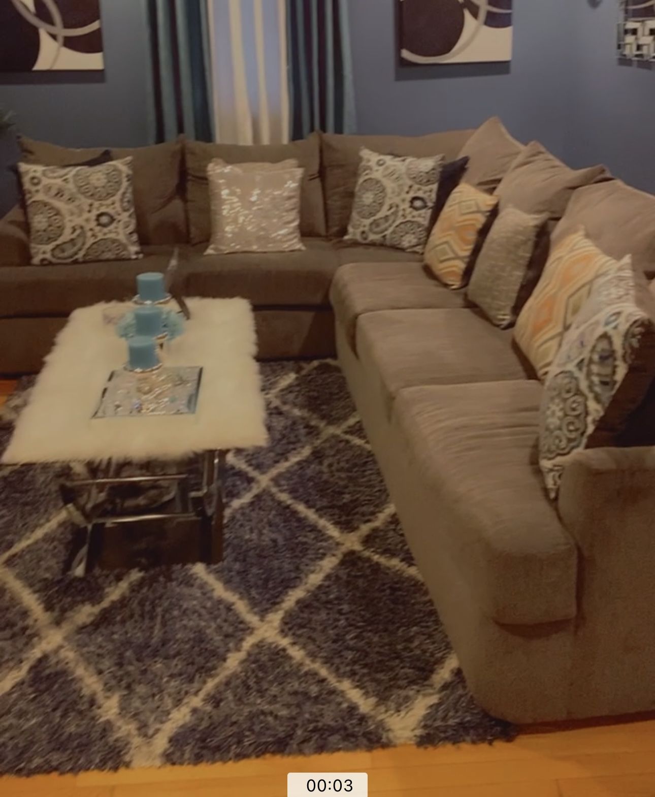 Dark Grey Sectional Sofa Only