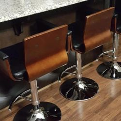 Bar Stools New in Original Packagings With Air Lift Adjustable Height Retailed For $459.98.