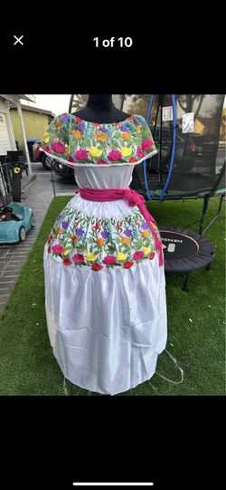 Mexican Dress Vestido Artesanal Mexicano Hermosos Nuevo 