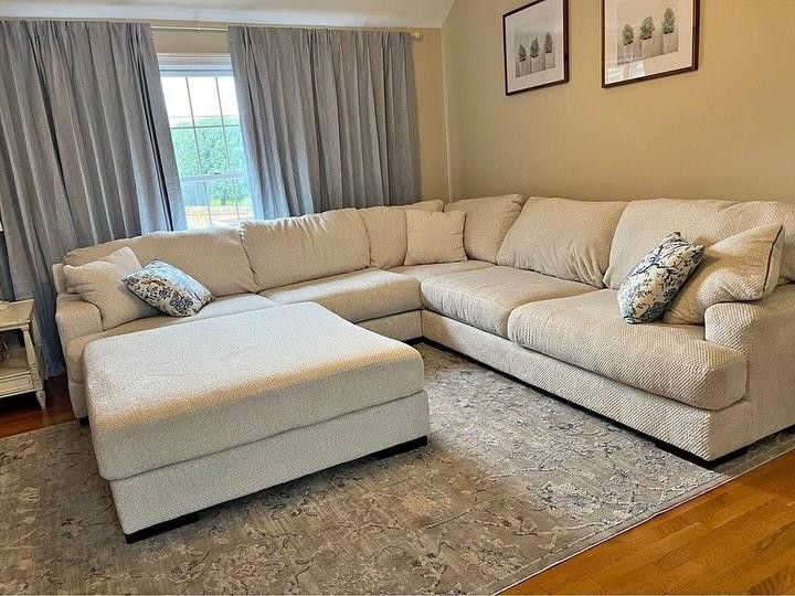 Large Ivory Sectional Sofa