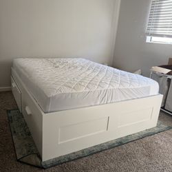 White Ikea Bed Frame (Queen) 