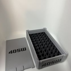 40SW AMMO STORAGE BOX 50 ROUND COMPACT RANGE STORAGE CARRY CASE STACKABLE PETG MATERIAL