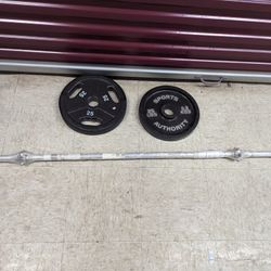 Weight 50lb Plate Set With Bar 