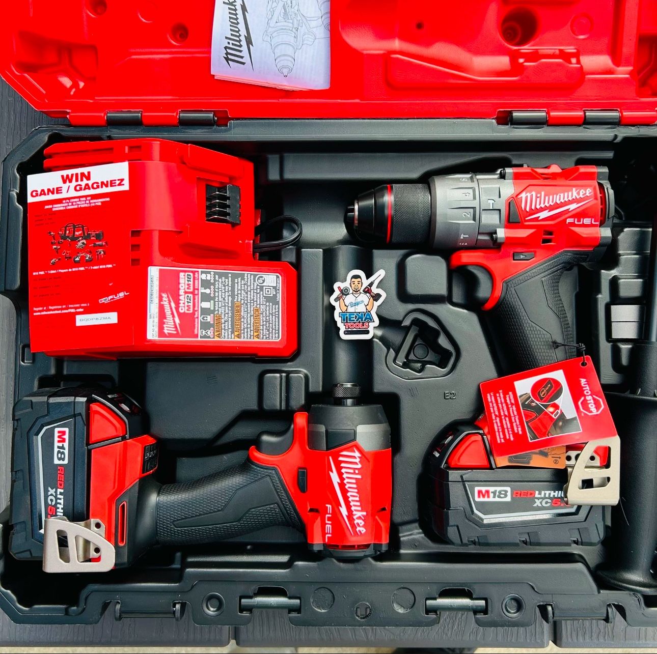 Milwaukee M18 FUEL 18V Lithium-Ion Brushless Cordless Hammer Drill and Impact Driver Combo Kit (2-Tool) with 2 Batteries