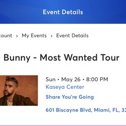 Bad Bunny Concert May 26 Miami