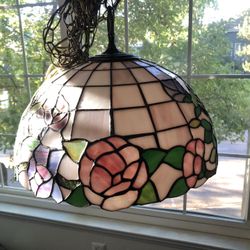 Tiffany Style Glass Chandelier Lamp Shade Floral Roses