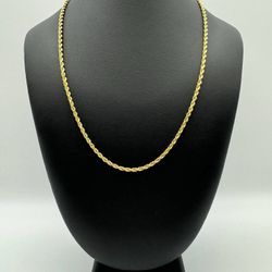 Jewelry 14k solid yellow gold rope chain necklace 22” 3.4mm 17 grams