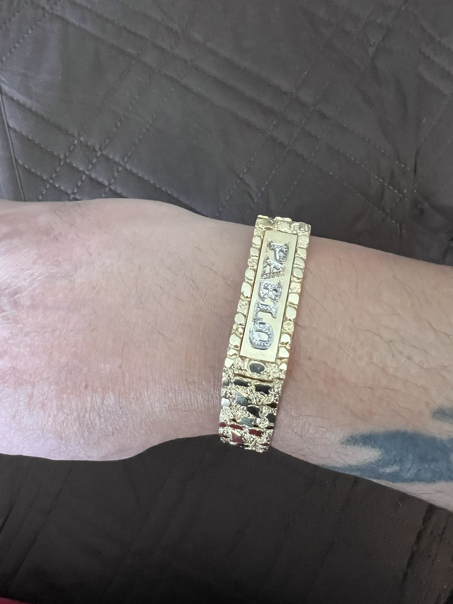 Name Id Nugget Bracelet 14k