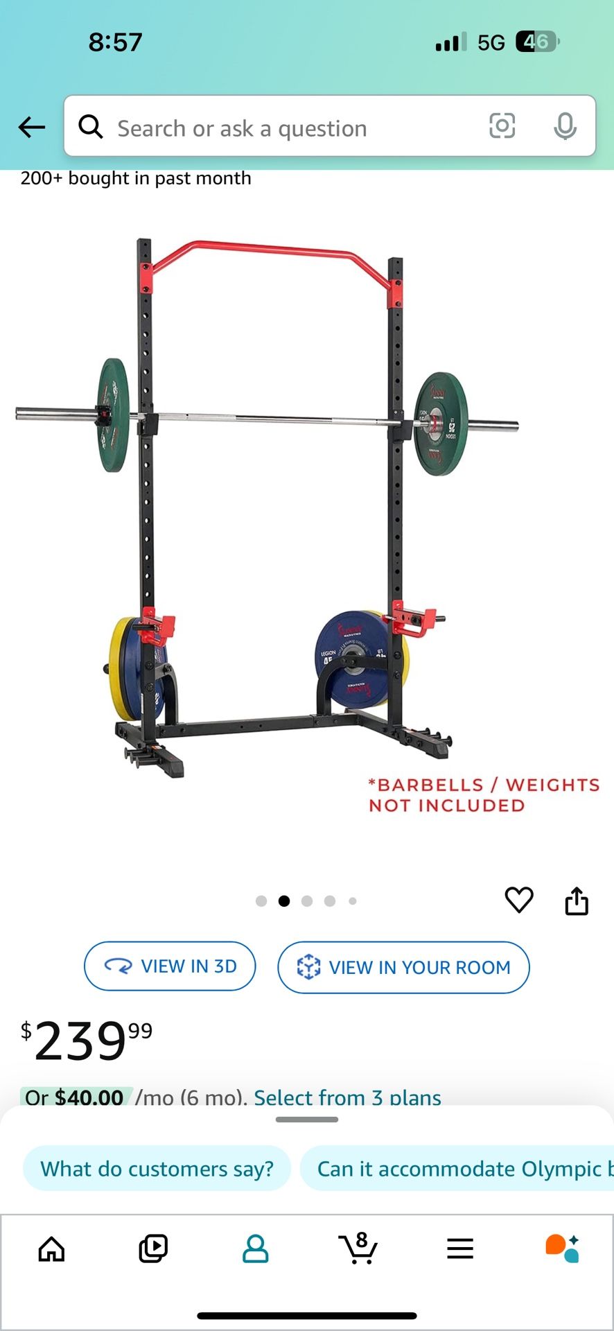 Sunny Health & Fitness Power Zone Squat Stand Power Rack Cage - SF-XF9931, Upright,Black/Red