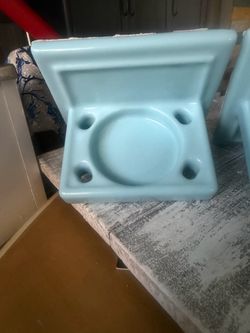 70’s ceramic wall mount soap and toothbrush holders