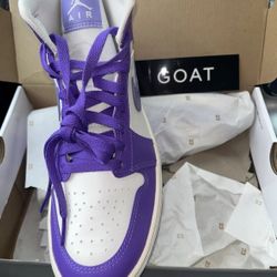 Nike Women's Air Jordan 1 Mid Shoes "Action Purple" (BQ6472-504) | NEW!!!