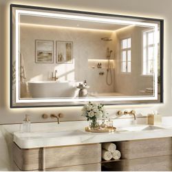 NEW 36” x 60” LED Bathroom Mirror with Lights, Backlit & Front Lit, Anti-Fog, Dimmable, Memory Function, HD Shatterproof Glass
