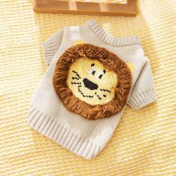 Small Pet Lion Sweater - Size M for 6–9 lb weight