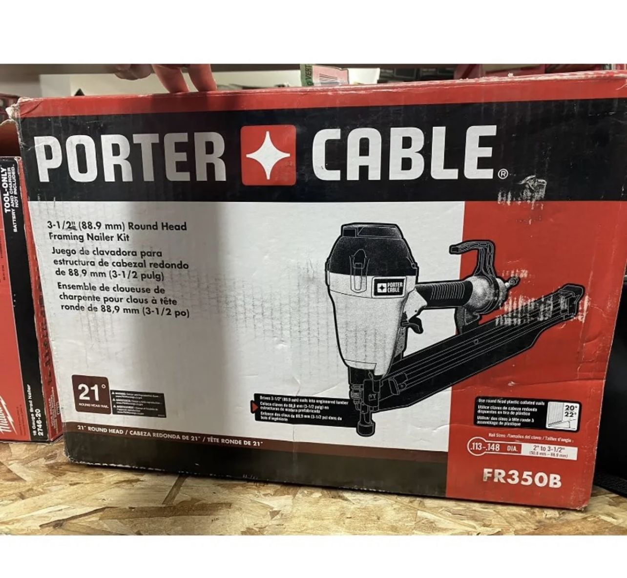Porter Cable 21 Degree 3 1/2” Round Head Framing Nailer