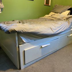 Twin Bed Frame Trundle Daybed Plus Mattress 