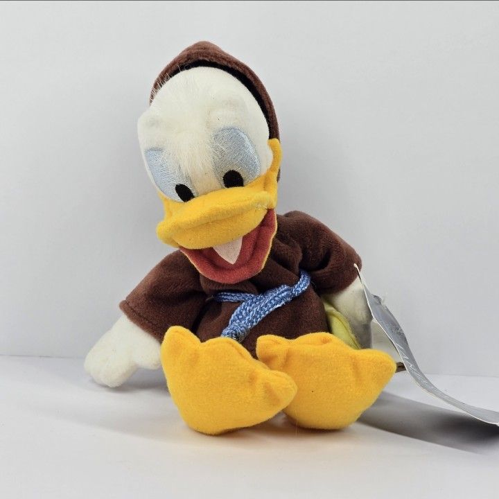 2000 Disney Store Fantasia Donald Duck Bean Bag Plush 8" Stuffed Animal Robe