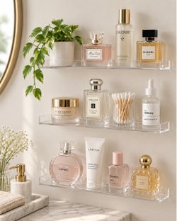 3 PC Acrylic floating shelves for perfume skincare or sunglasses