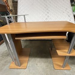 Wood Desk With Shelves And Pull Out
