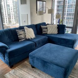 SECTIONAL NAVY BLUE  - Hablo Español