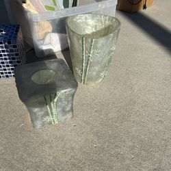 Bathroom Basket And Tissue Holder