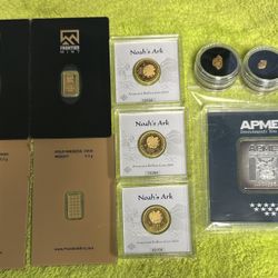 Gold Coins / Bars And Silver Bullion Plus 2 Gold Nuggets 