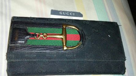 Authentic gucci GG logo horse bit signature wallet black