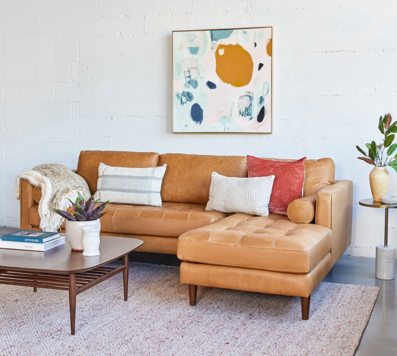 Article Furniture Leather Sectional Sofa Couch 