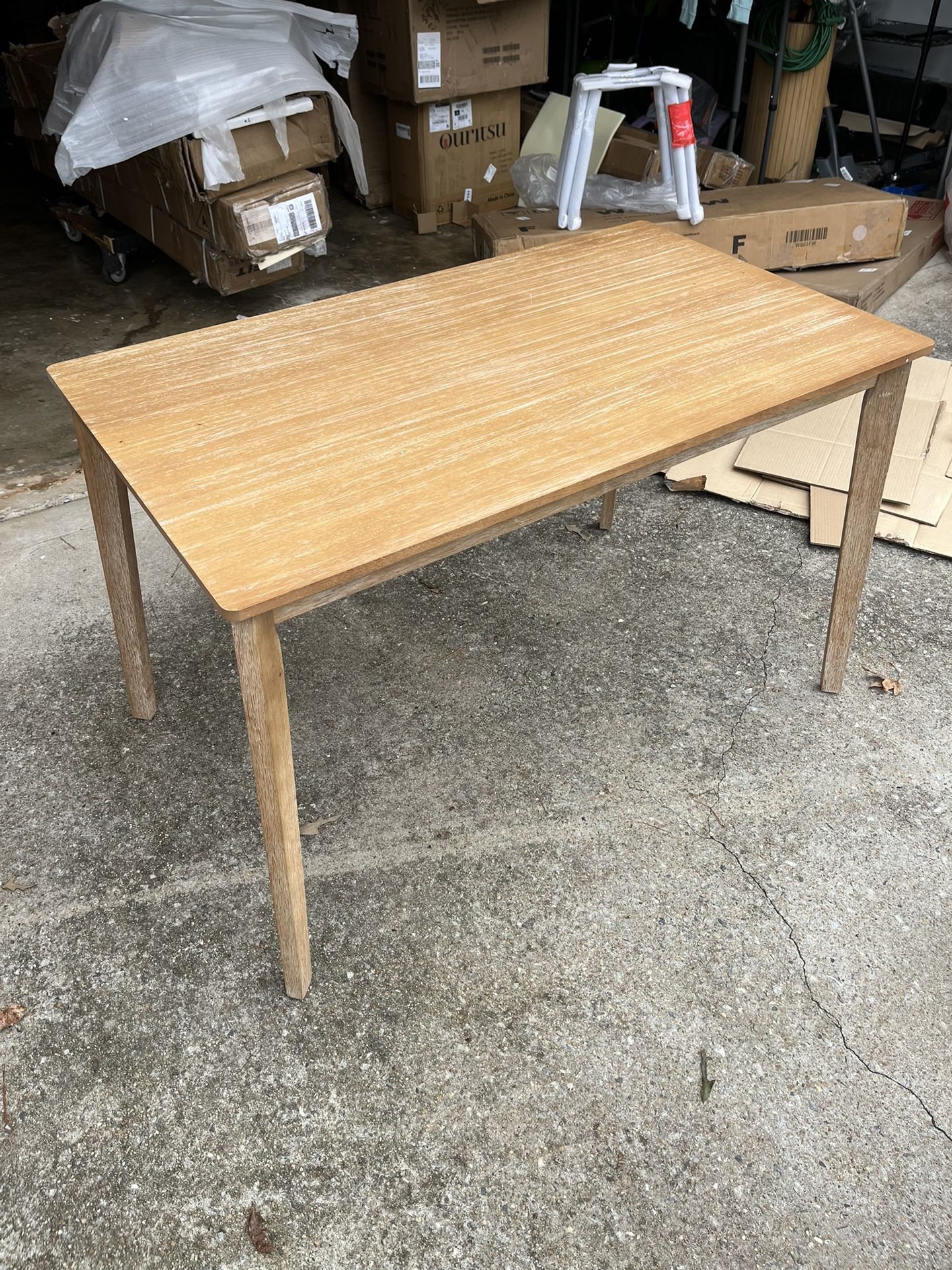 Panana Modern Dining Table 47 Inch Kitchen Table with Solid Wood Leg Oak Finish Dinner Table Dining Room Home Furniture Natural