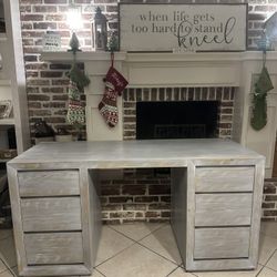 Beautiful Refinished Solid Wood Large Desk