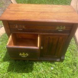 Antique Eastlake Missionary Dresser (1800 circa)  Measures 27.5”H x 17”W x 30.5”L With Knapp Joint Dresser Drawers