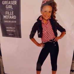 New Greaser Girl Costume Size 4-6 Halloween 