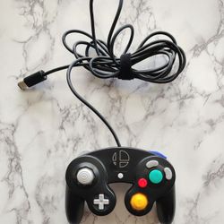 Nintendo GameCube Black Smash Bros Ultimate Controller TESTED  AUTHENTIC 