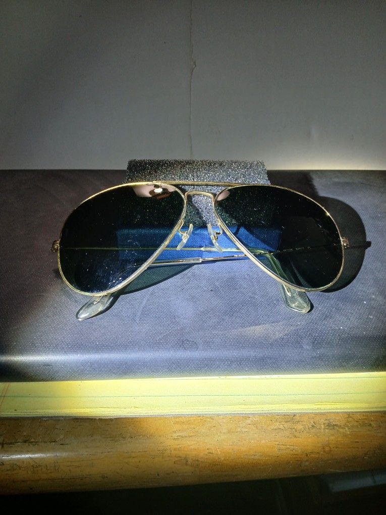 Vintage Aviator Rayban Green Sunglasses