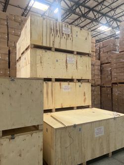 wood crate for equipment storage and shipping