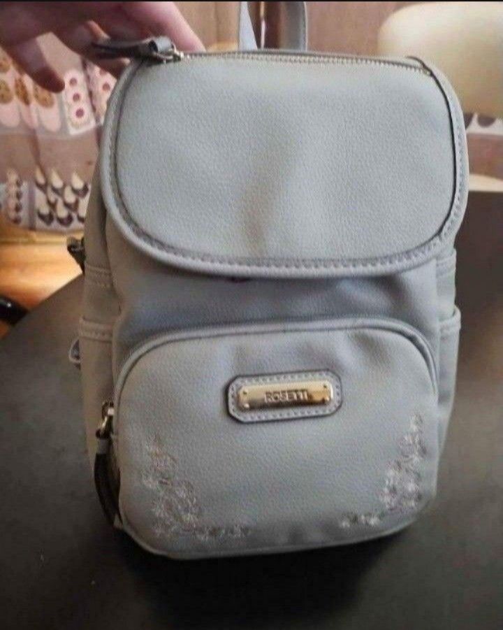 New Rosetti Embroidered Hydro Blue Tinley 10.5" Backpack Purse