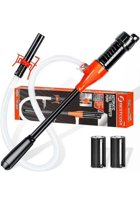 Portable Transfer Pump Battery Operated Electric Siphon Pump for Gas, Fuel, Diesel, Water Transfer 2.4 GPM Flow Oil Extractor