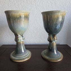 Ceramic Goblets, Pair