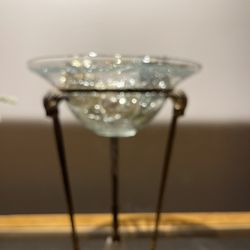 Decorative Brass And Glass Piece