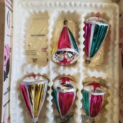 Vintage Christmas ornaments made by Stats. 