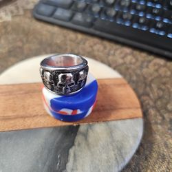 MEN'S STAINLESS STEEL SKULL RING SIZE 9