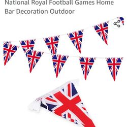 England Union Jack Themed Bunting w/25 UK Flags. NEW!