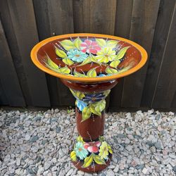 Mexican Talavera Mayólica Birdbath Décor, Pottery, Clay Pot, Planter.